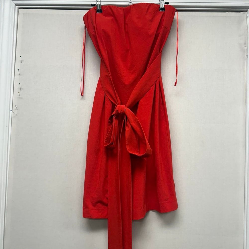Women's Athleta Orange/Red Strapless Dress Size 6